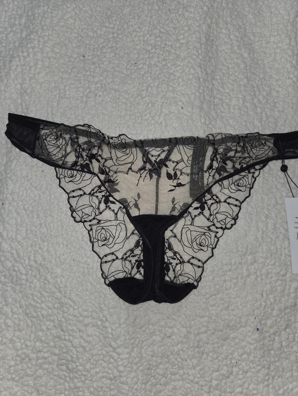 Bluebella Black Sheer Rosalie Bikini Panty Size 8